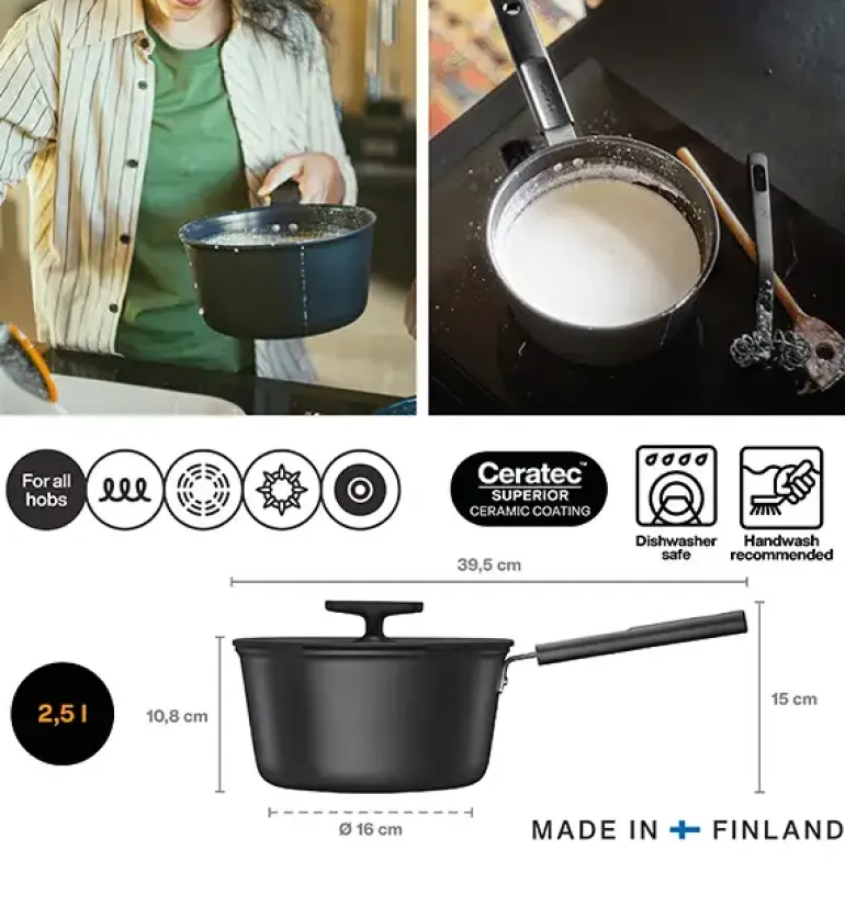 FISKARS HARD FACE 1075525 Rondel 2,5 l z pokrywką / powłoka Ceratec™ Superior