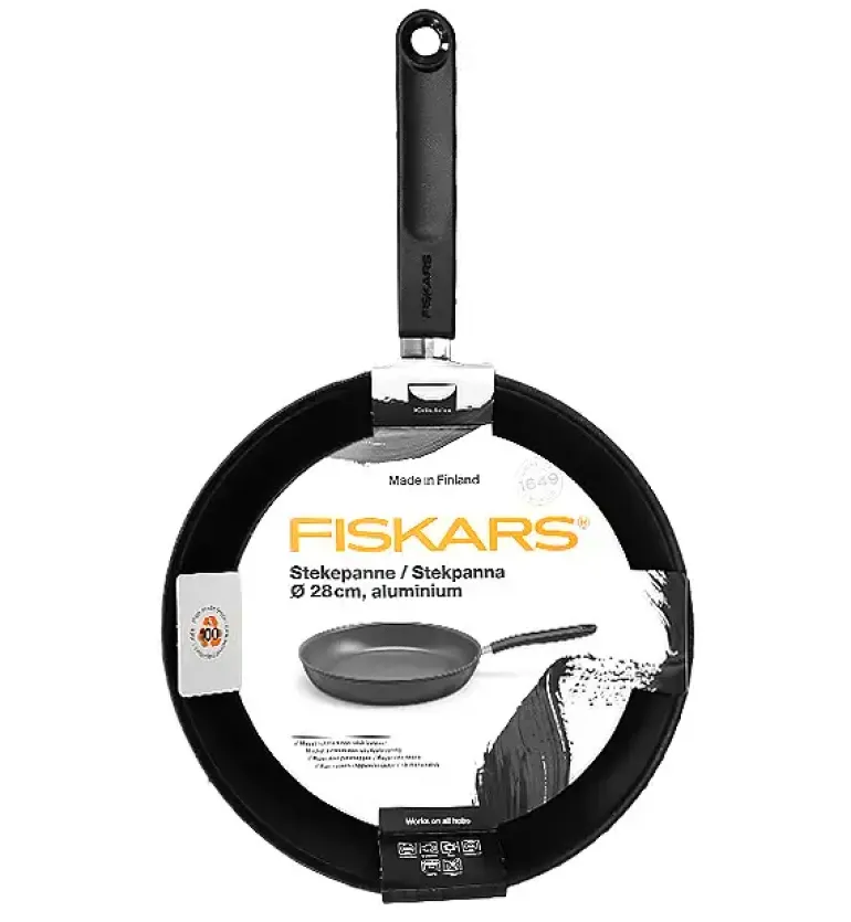 FISKARS KITCH'N 1055650 Patelnia 28 cm + pokrywka silikonowa / powłoka nieprzywierająca
