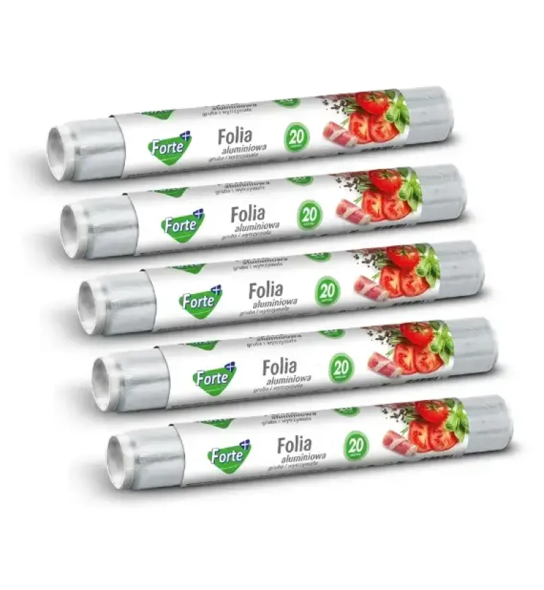 FORTE+ Komplet 5x Folia aluminiowa 20 m / spożywcza / rolka