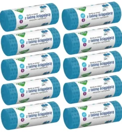 FORTE+ Komplet 10x Worki na śmieci 60 L / 10 szt. / LDPE / z taśmą / moletowane (z przetłoczeniami)