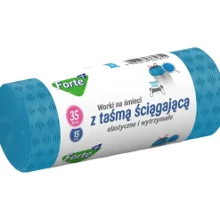 FORTE+ Komplet 10x Worki na śmieci 35 L / 15 szt. / LDPE / z taśmą / moletowane (z przetłoczeniami)