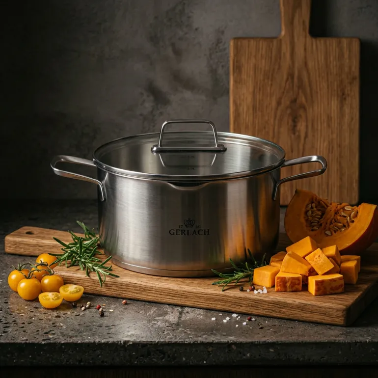 GERLACH AMBIENTE GARNEK 5,0 L Z POKRYWKĄ 24 cm / stal nierdzewna