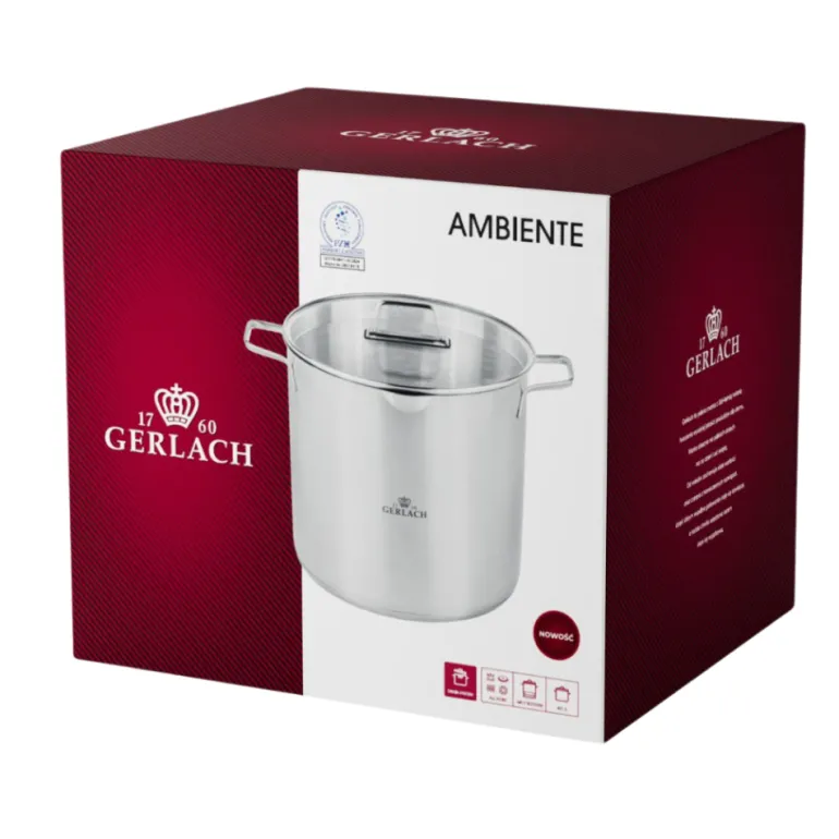 GERLACH AMBIENTE Garnek 15 L z pokrywką 28 cm / stal nierdzewna 18/10