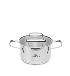 GERLACH AMBIENTE GARNEK 1,5 L Z POKRYWKĄ 16 cm / stal nierdzewna