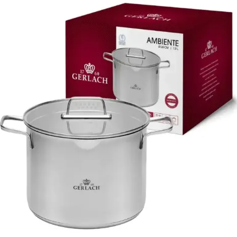 GERLACH AMBIENTE Garnek 7 l z pokrywką 24 cm / stal nierdzewna