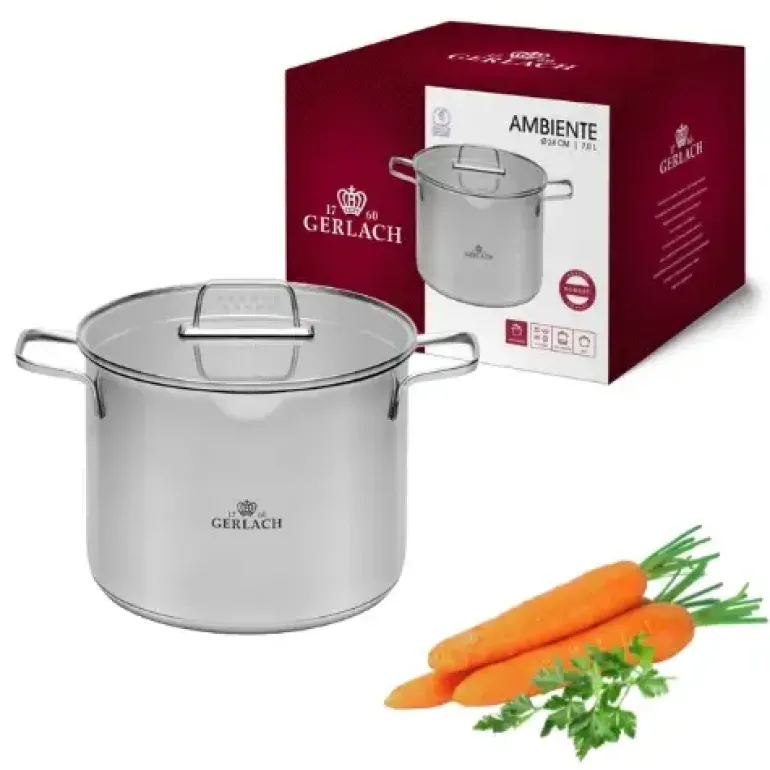 GERLACH AMBIENTE Garnek 7 l z pokrywką 24 cm / stal nierdzewna
