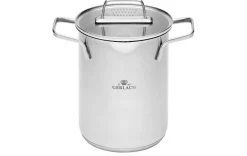 GERLACH AMBIENTE Garnek wysoki 4 l z sitkiem i pokrywką 16 cm / stal nierdzewna