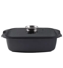 GERLACH AMBIENTE Komplet Garnki z pokrywkami 10 el + Brytfanna Granitex 32 cm / stal nierdzewna / indukcja