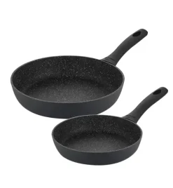 GERLACH AMBIENTE Komplet Garnki z pokrywkami 10 el + Patelnie Granitex 20, 28 cm +pokrywki uniwersalne / stal nierdzewna / indukcja