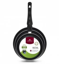 GERLACH AMBIENTE PLUS Komplet Garnki z pokrywkami 10 el + Patelnie Initial 20, 24, 28 cm + Patelnia naleśnikowa 26 cm / stal nierdzewna / indukcja