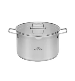 GERLACH AMBIENTE PLUS Komplet Garnki z pokrywkami 10 el + Garnki Gerlach Ambiente 7 l i 10 l / stal nierdzewna 18/10 + Brytfanna Granitex