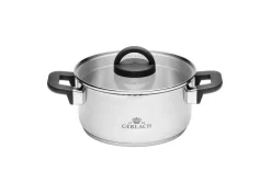 GERLACH AMBIENTE PLUS Komplet Garnki z pokrywkami 10 el - stal nierdzewna 18/10 + Patelnia Gerlach Ambiente ThermoCoat 20, 24, 28 cm + Patelnia naleśnikowa 26 cm+ Brytfanna Granitex