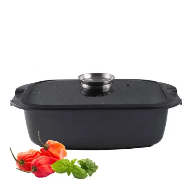 GERLACH AMBIENTE PLUS Komplet Garnki z pokrywkami 10 el - stal nierdzewna 18/10 + Patelnia Gerlach Ambiente ThermoCoat 20, 24, 28 cm + Patelnia naleśnikowa 26 cm+ Brytfanna Granitex