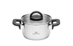 GERLACH AMBIENTE PLUS Komplet Garnki z pokrywkami 10 el - stal nierdzewna 18/10 + Patelnia Gerlach Ambiente ThermoCoat 20, 24, 28 cm + Patelnia naleśnikowa 26 cm+ Brytfanna Granitex