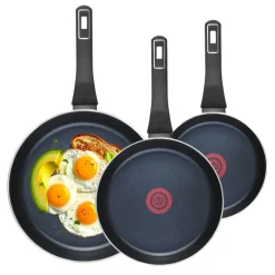 GERLACH AMBIENTE PLUS Komplet Garnki z pokrywkami 10 el - stal nierdzewna 18/10 + Patelnia Gerlach Ambiente ThermoCoat 20, 24, 28 cm + pokrywki szklane