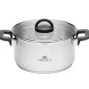 GERLACH AMBIENTE PLUS Komplet Garnki z pokrywkami 10 el - stal nierdzewna 18/10 + Patelnia Gerlach Ambiente ThermoCoat 20, 28 cm + pokrywki szklane