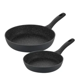 GERLACH AMBIENTE PLUS Komplet Garnki z pokrywkami 10 el - stal nierdzewna 18/10 + Patelnia Granitex 20, 28 cm
