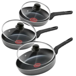 GERLACH AMBIENTE ThermoCoat KOMPLET PATELNIA 20, 24, 28 cm + pokrywki uniwersalne