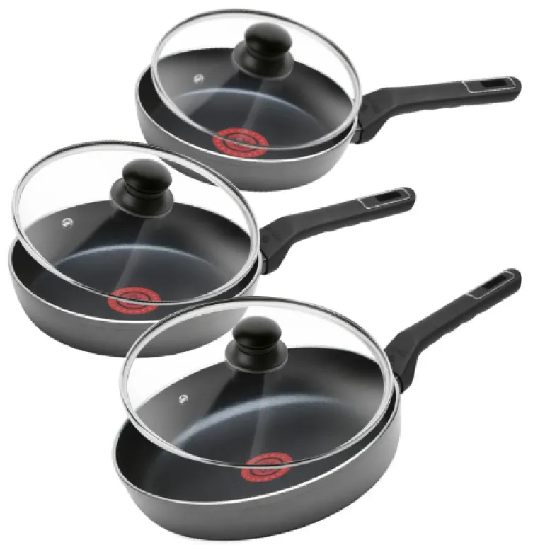 GERLACH AMBIENTE ThermoCoat KOMPLET PATELNIA 20, 24, 28 cm + pokrywki uniwersalne