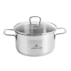 GERLACH BRAVA Komplet Garnki z pokrywkami 8 el + patelnie Gerlach Harmony Classic 28, 20 cm + pokrywki szklane / indukcja