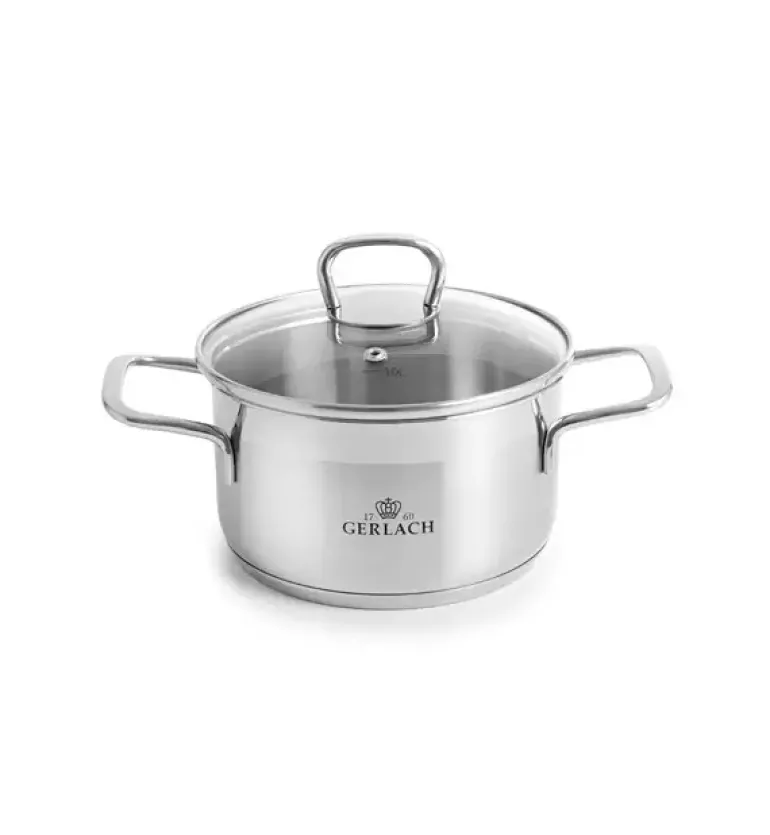 GERLACH BRAVA Komplet Garnki z pokrywkami 8 el + patelnie Gerlach Granitex 20, 24, 28 cm