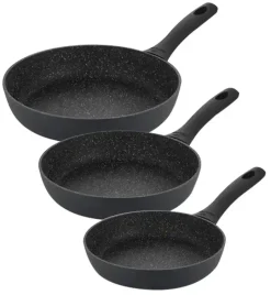 GERLACH BRAVA Komplet Garnki z pokrywkami 8 el + Patelnia naleśnikowa 26 cm Gerlach Harmony + Patelnia Granitex 20, 24, 28 cm