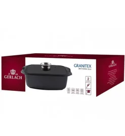 GERLACH BRAVA Komplet Garnki z pokrywkami 8 el + Brytfanna 32 cm z pokrywką Gerlach Granitex / powłoka ILAG Granitec®