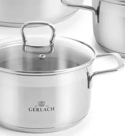 GERLACH BRAVA Komplet Garnki z pokrywkami 8 el + garnek 7 l + 10 l Gerlach Ambiente