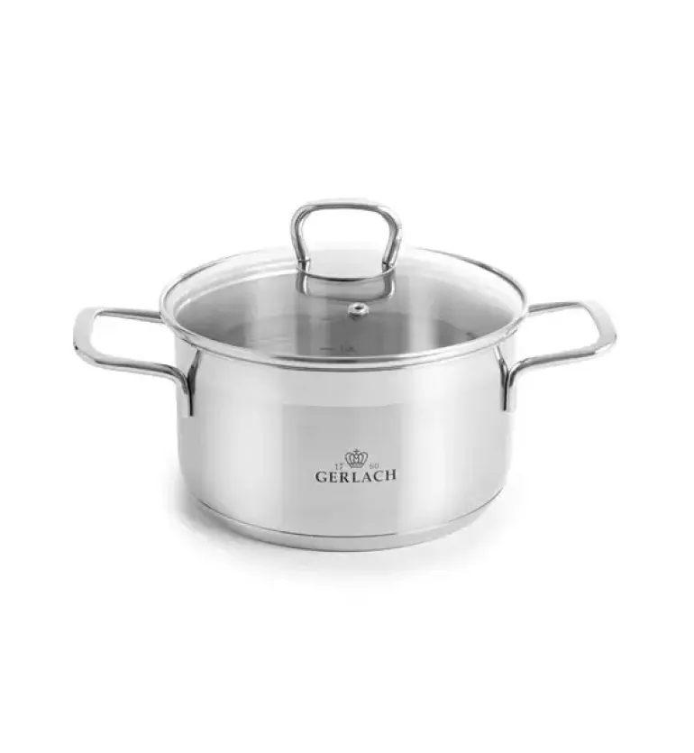 GERLACH BRAVA Komplet Garnki z pokrywkami 8 el + patelnie Gerlach Harmony Classic 28, 20 cm
