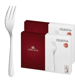 GERLACH CELESTIA 04A Komplet Widelczyki do ciasta 12 el w pudełku dla 12 osób / połysk