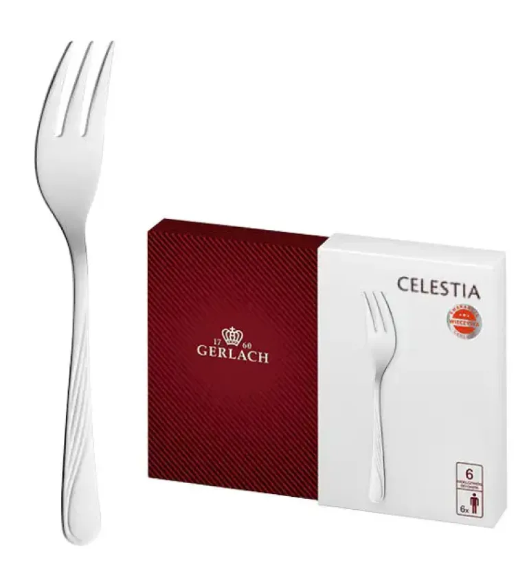 GERLACH CELESTIA 04A Komplet Widelczyki do ciasta 6 el w pudełku dla 6 osób / połysk