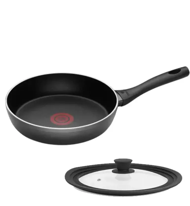 GERLACH CONTRAST THERMOCOAT Patelnia 24 cm + pokrywka silikonowa | wskaźnik temperatury | szwajcarska powłoka ILAG ULTIMATE | indukcja