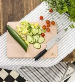 GERLACH DECO BLACK Komplet 5 noży w bloku + Natur Tasak do ziół z deską
