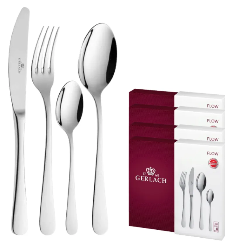 GERLACH FLOW Sztućce Komplet 96 el pudełko / 24 os / połysk