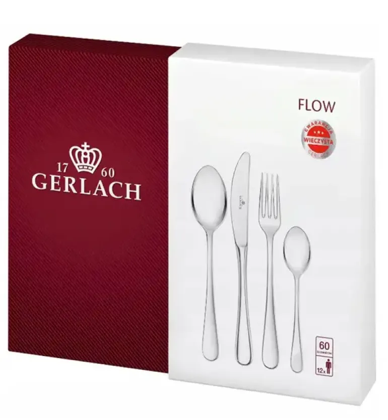 GERLACH FLOW Sztućce Komplet 60 el pudełko / 12 osób / połysk