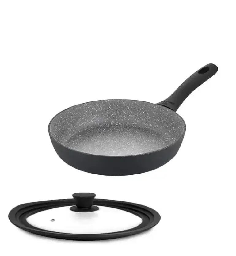 GERLACH GRANITEX GREY Patelnia z powłoką ceramiczną ILAG Xera Dur 2® 24 cm + pokrywka PSU / aluminium