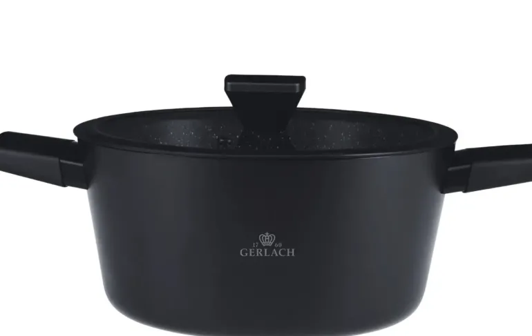 GERLACH GRANITEX Komplet 2 garnki + rondel + 3 patelnie + naleśnikowa + brytfanna / indukcja