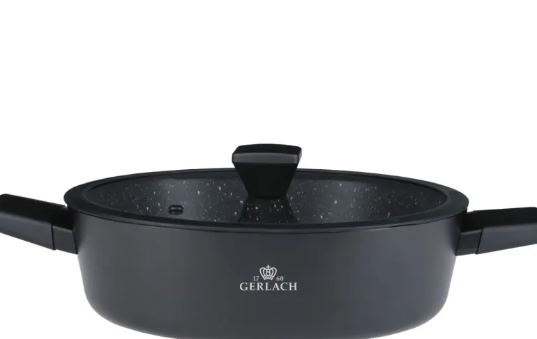 GERLACH GRANITEX Komplet 2 garnki + rondel + 3 patelnie + naleśnikowa + brytfanna / indukcja