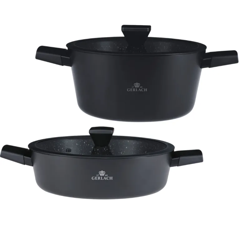 GERLACH GRANITEX Komplet garnki 24, 28 cm powłoka ILAG XERA DUR 2 / indukcja