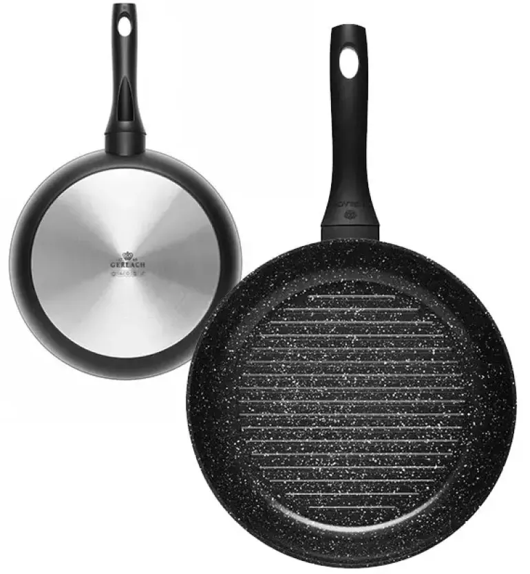 GERLACH GRANITEX Patelnia grillowa 28 cm okrągła z powłoką ceramiczną ILAG Xera Dur 2® 28 cm / aluminium