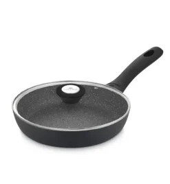 GERLACH GRANITEX Zestaw patelni z powłoką ceramiczną ILAG XERA DUR 2, 20, 24, 28 cm z pokrywkami / 6 elementów / aluminium