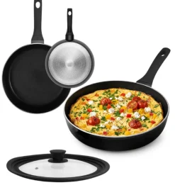 GERLACH HARMONY CLASSIC Patelnia 28 cm z pokrywką silikonową 24/26/28 cm / powłoka ceramiczna ILAG / 2 elementy
