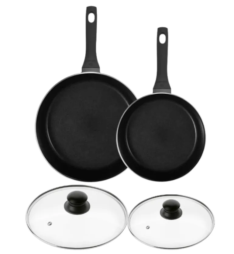 GERLACH HARMONY CLASSIC Zestaw patelni z powłoką ceramiczną ILAG 20, 28 cm z pokrywkami / 4 elementy