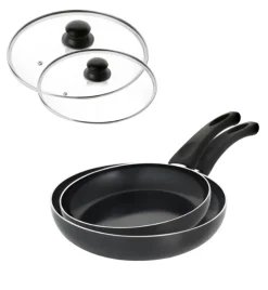 GERLACH INITIAL Komplet patelni z powłoką ceramiczną EXCILON 24, 28 cm + pokrywki / indukcja