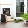 GERLACH LOFT Komplet 5 noży w bloku + Gerlach Natur Tasak do ziół z deską + nożyce drewniane do drobiu