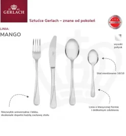 Gerlach Mango Sztućce Komplet 96 el pudełko dla 24 osób / połysk