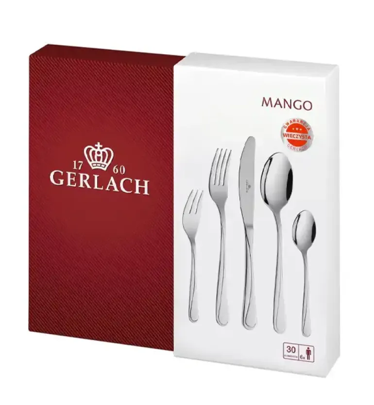 Gerlach Mango Sztućce Komplet 90 el pudełko / 18 osób / połysk