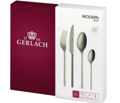 GERLACH MODERN GOLD Sztućce Komplet 48 el pudełko / 12 osób / mat / złote sztućce