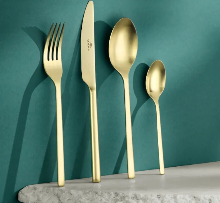 GERLACH MODERN GOLD Sztućce Komplet 48 el pudełko / 12 osób / mat / złote sztućce
