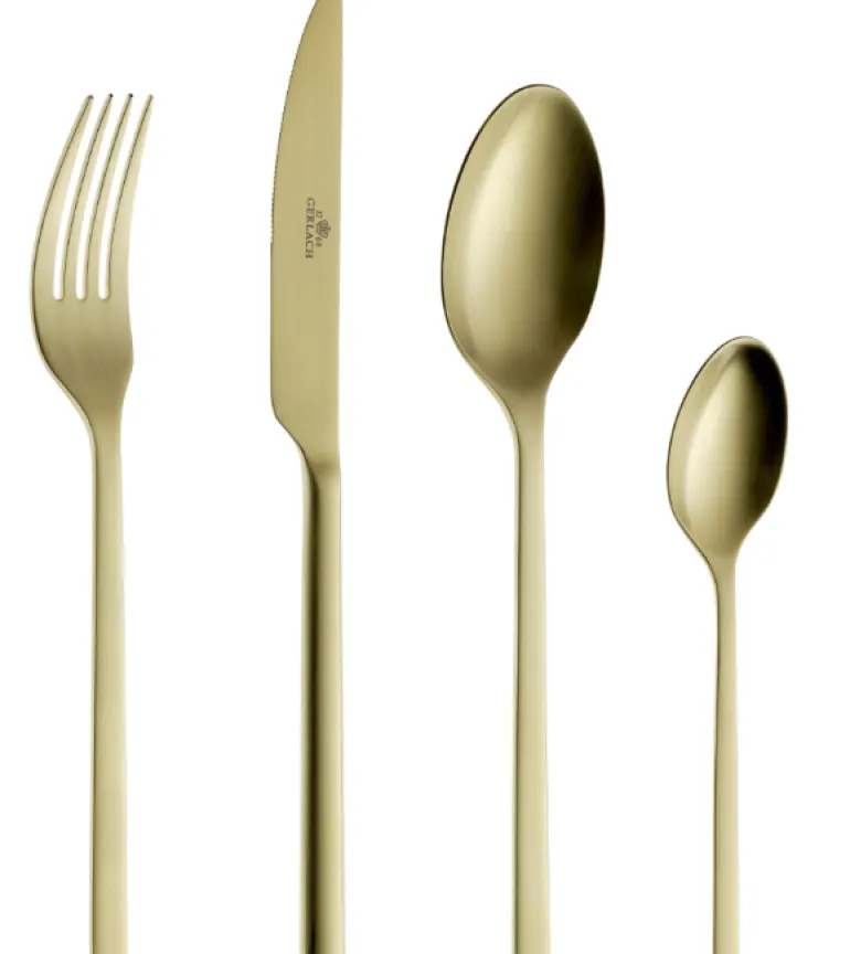 GERLACH MODERN GOLD Sztućce Komplet 48 el pudełko / 12 osób / mat / złote sztućce